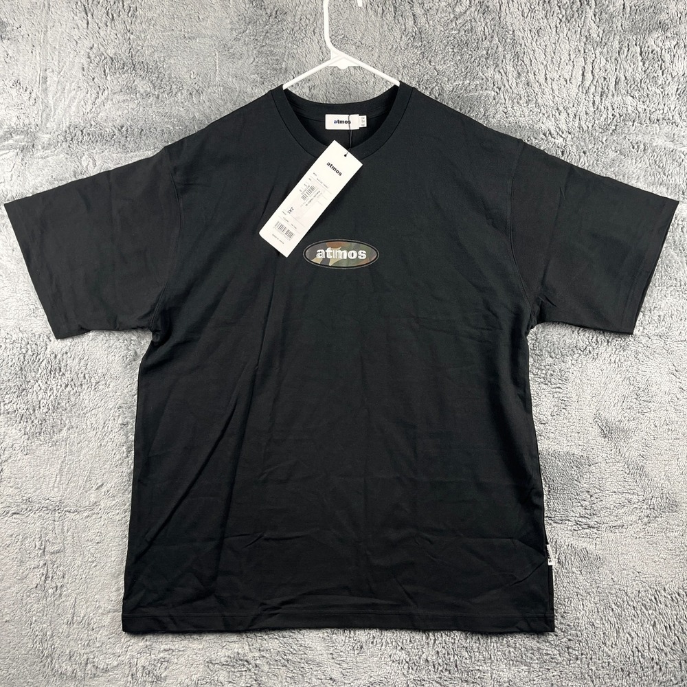 Atmos Camo Oval Logo T Shirt Mens XL Black Short Sleeve Summer Tee MA23S-TS003